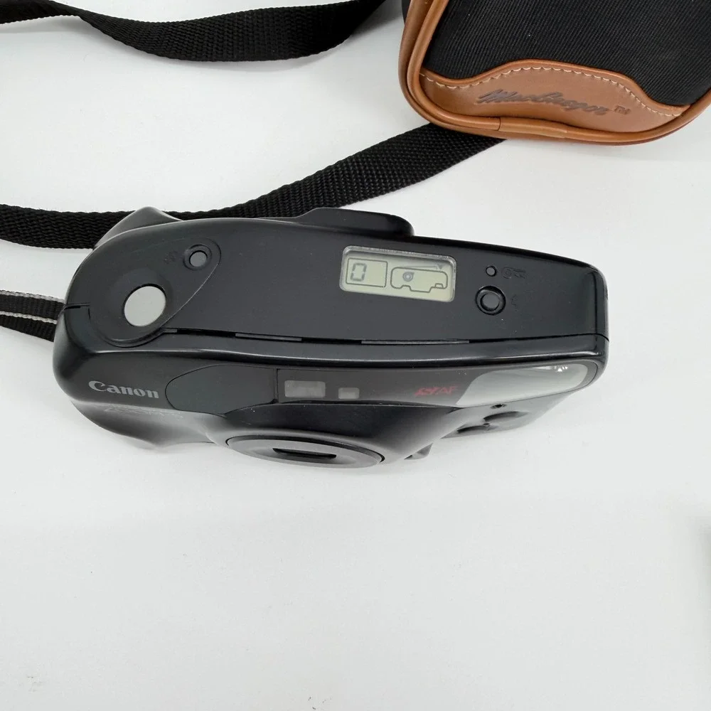 Canon Sure Shot Zoom-S Point & Shoot 35mm Film Camera + Manual + Carrying Case